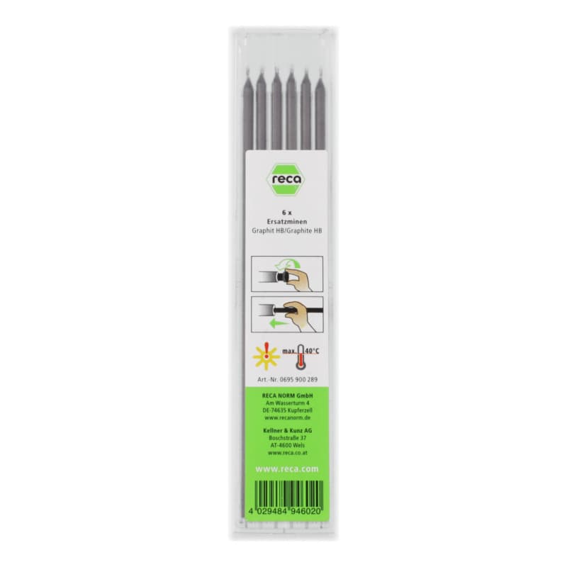 RECA lead refills graphite HB for deep-hole marker and dry marker 2-in-1
