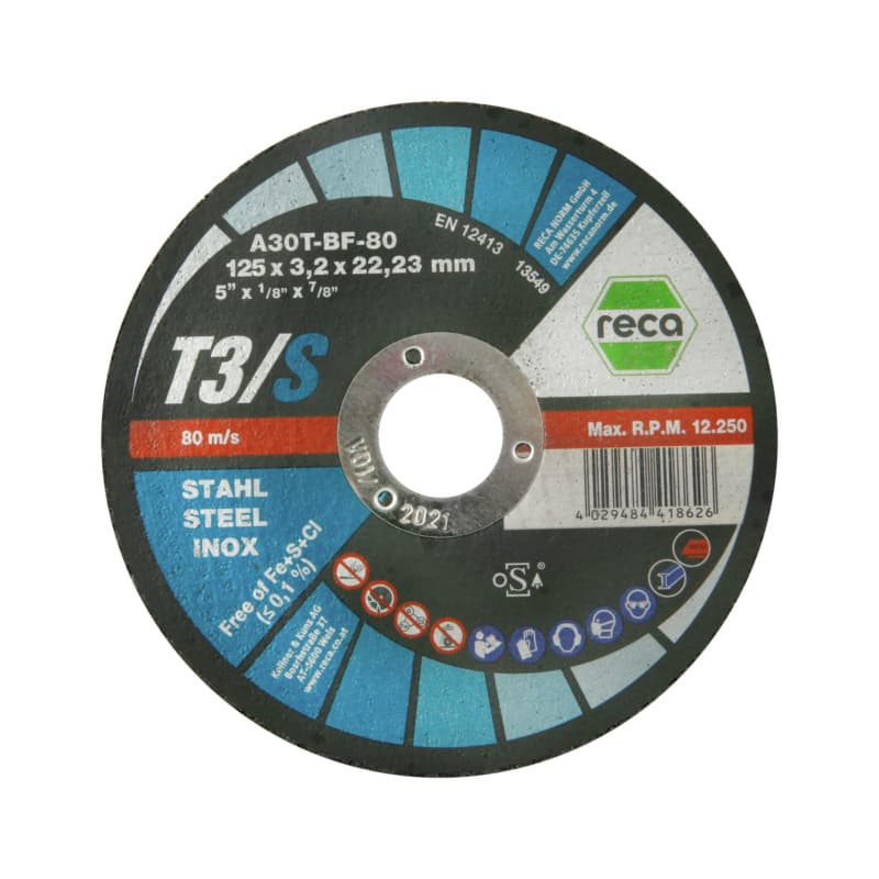 T3/s cutting disc for steel, straight, 115 x 3.2 x 22.23 mm