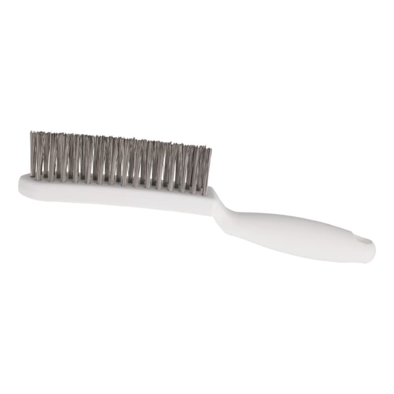 Fillet weld brush with plastic handle, stainless steel