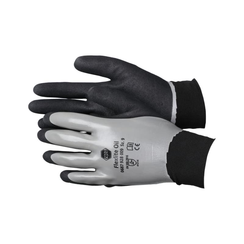 Flexlite Oil protective glove, EN388/EN407, fully dipped nitrile, size 8
