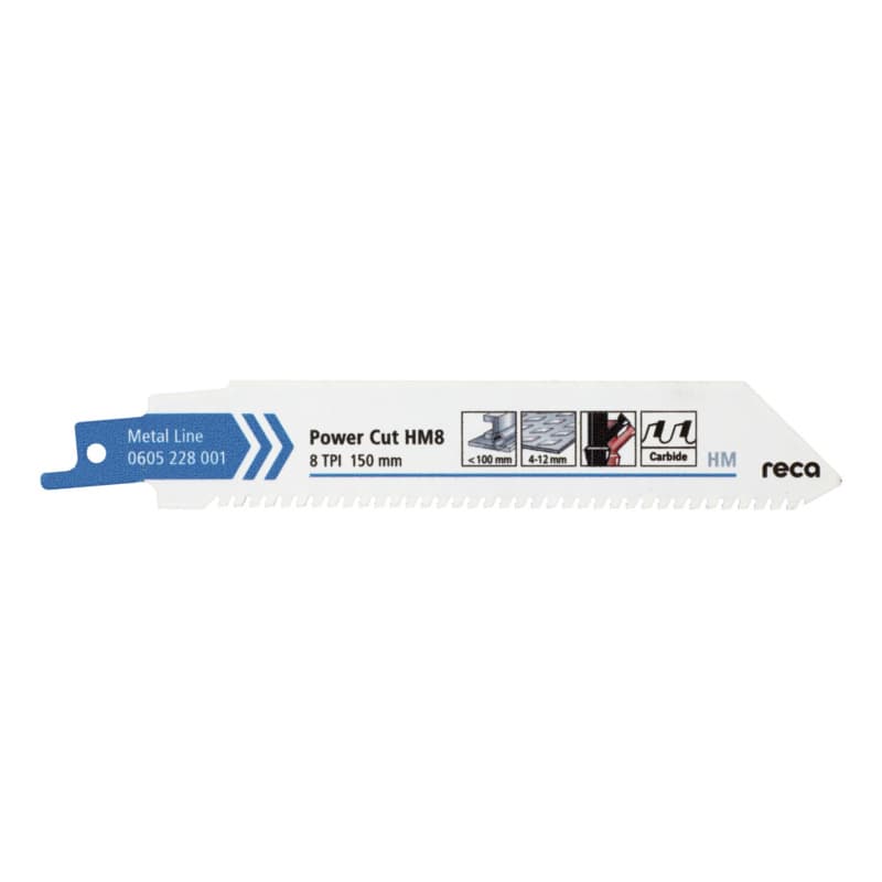 RECA sabre saw blade Power Cut HM8, tooth pitch 8 TPI/ZpZ, length 150 mm