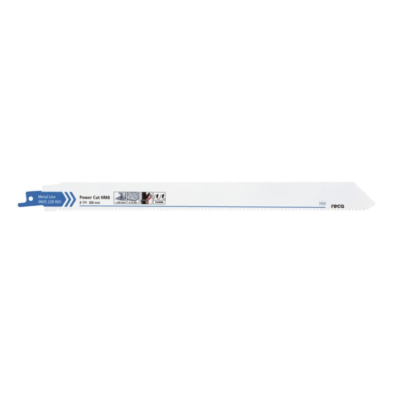 RECA sabre saw blade Power Cut HM8, tooth pitch 8 TPI/ZpZ, length 300 mm