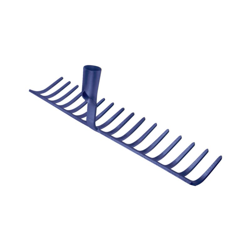 Street rake, heavy-duty design, 14 prongs of 100 mm, 45 cm