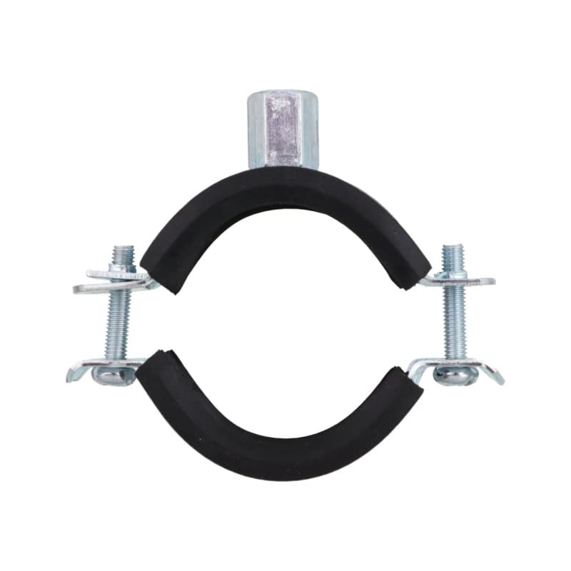 Two-screw pipe clamps, M8/M10 connecting thread, 12–14 mm / 1/4 inch