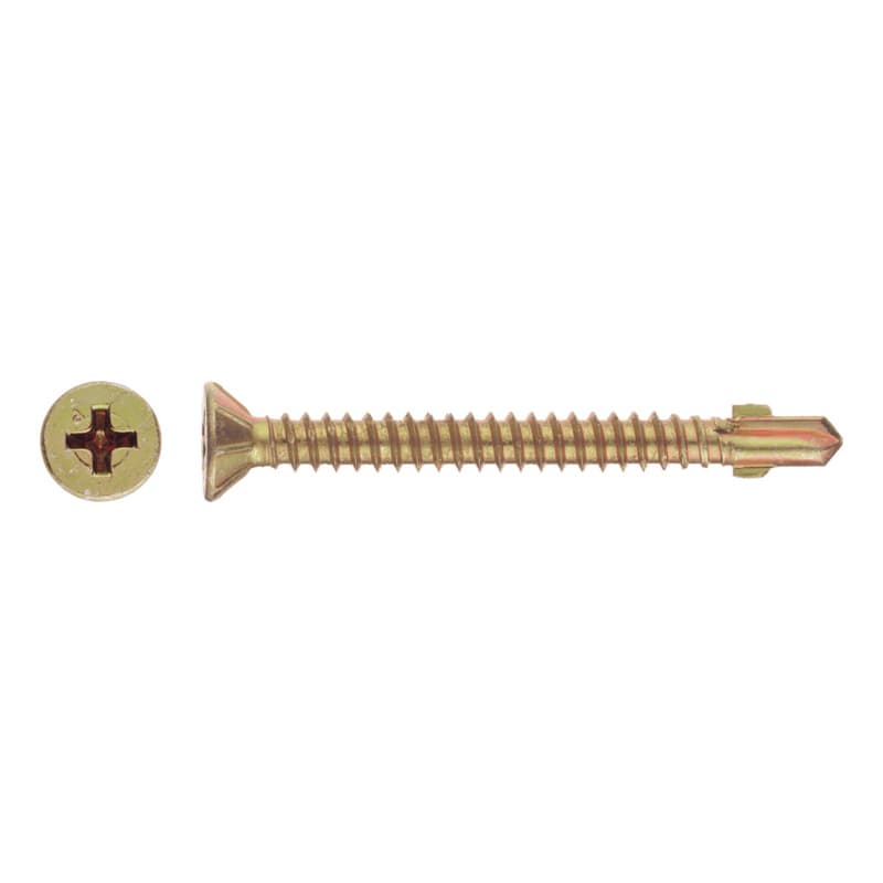 sebS countersunk milling head screw sim. to DIN 7504-P yellow-galv. H 2 3.9 x 25