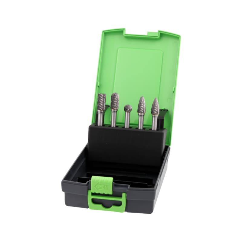 Cemented carbide milling bits, assortment, 5 pieces
