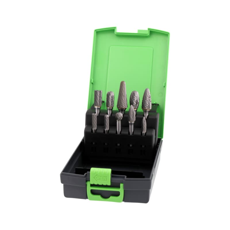 Cemented carbide milling bits, assortment, 10 pieces