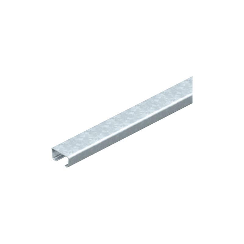 C profile rail, strip zinc plated, unperforated 35x18 2 m
