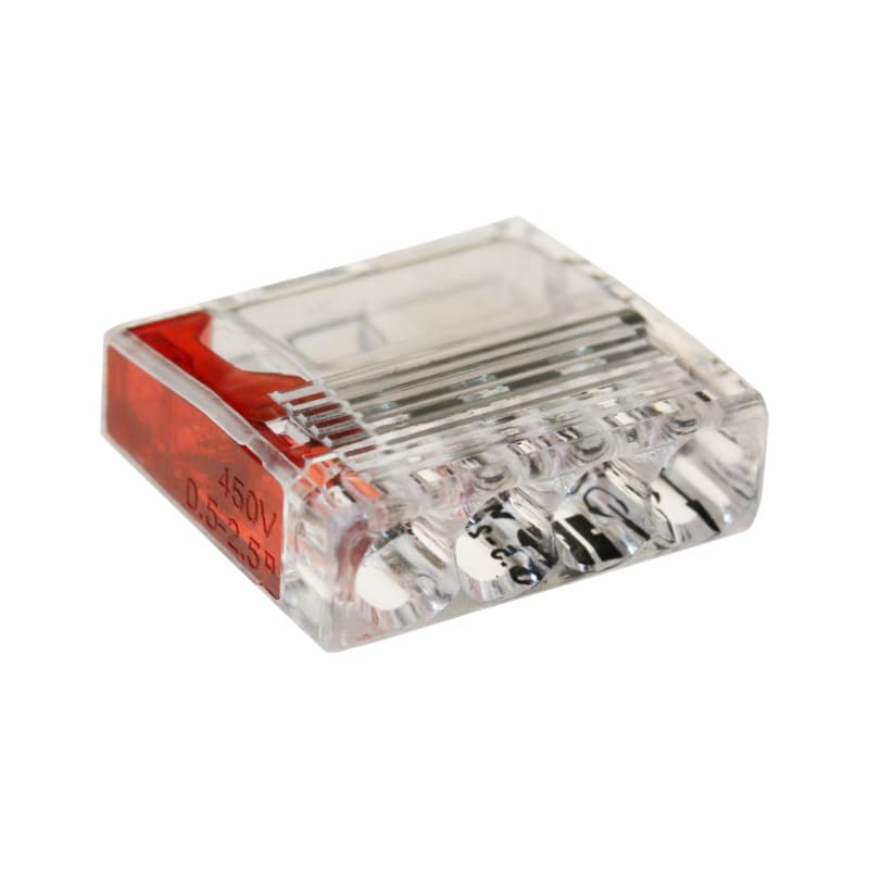 Connection terminal, compact, 4-pole, red, 0.5–2.5 mm²
