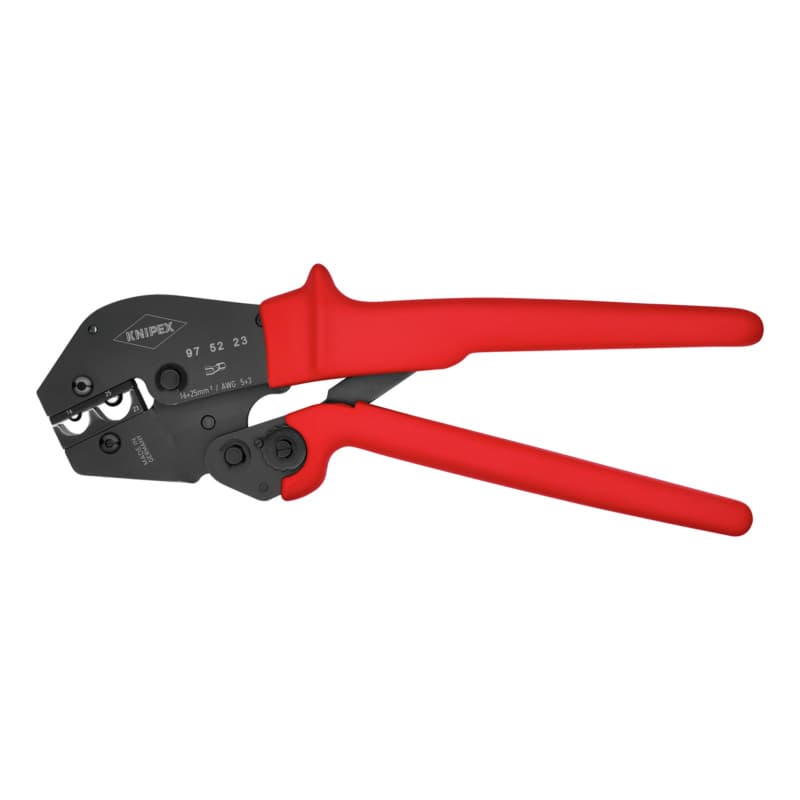 Crimping tool for uninsulated cable lugs + plug-in connector 16 + 25 mm² 250 mm