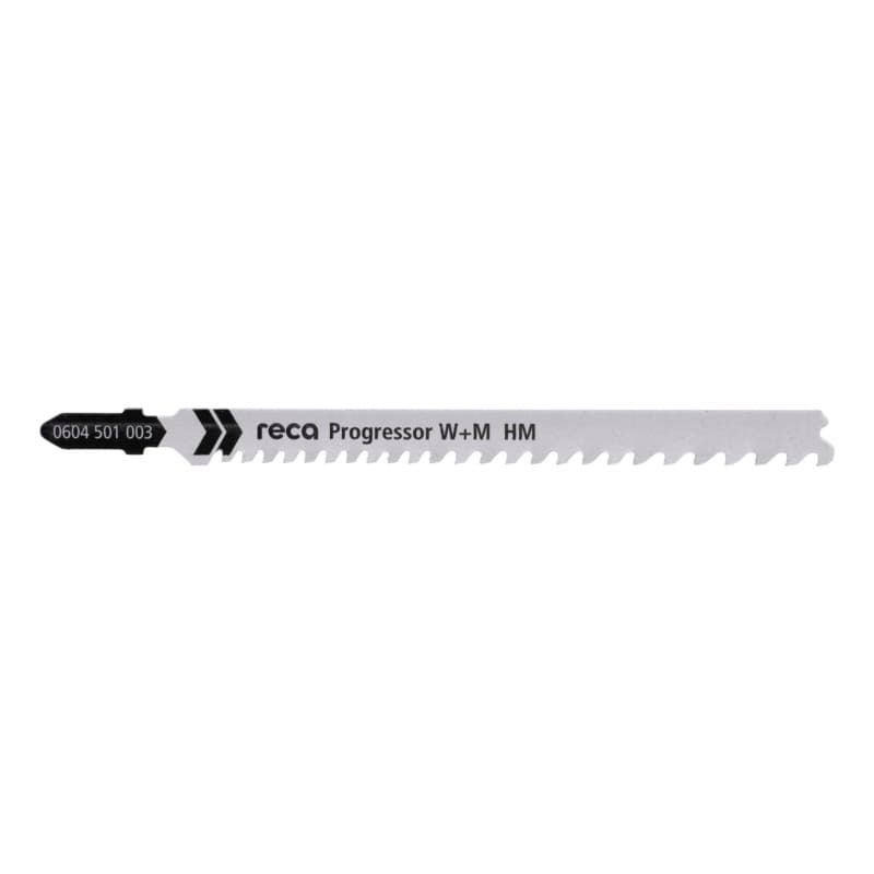 RECA Progressor W+M jigsaw blade HM, tooth pitch 3.5–5.0 mm, length 105/132 mm