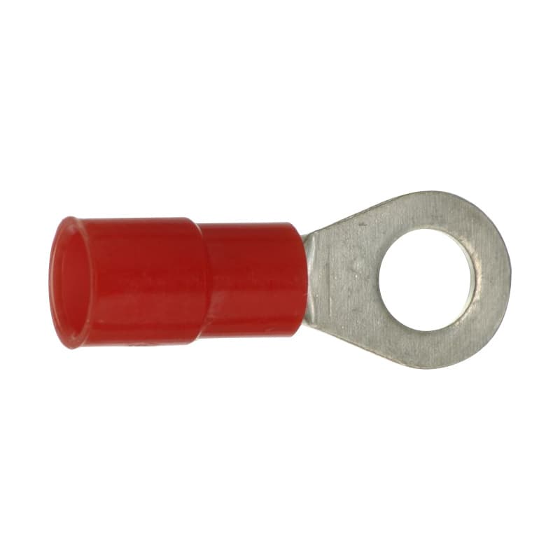 Crimp-type cable lug, ring-shaped, 46237, red, insulated, 0.5–1 mm²/M4