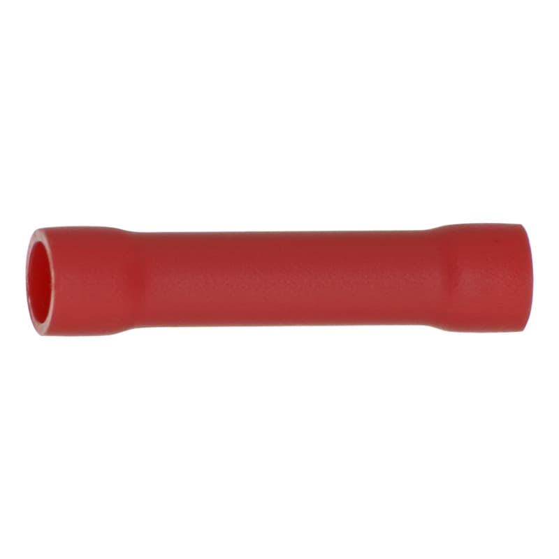 Butt connector, red, insulated, 0.5–1.5 mm²