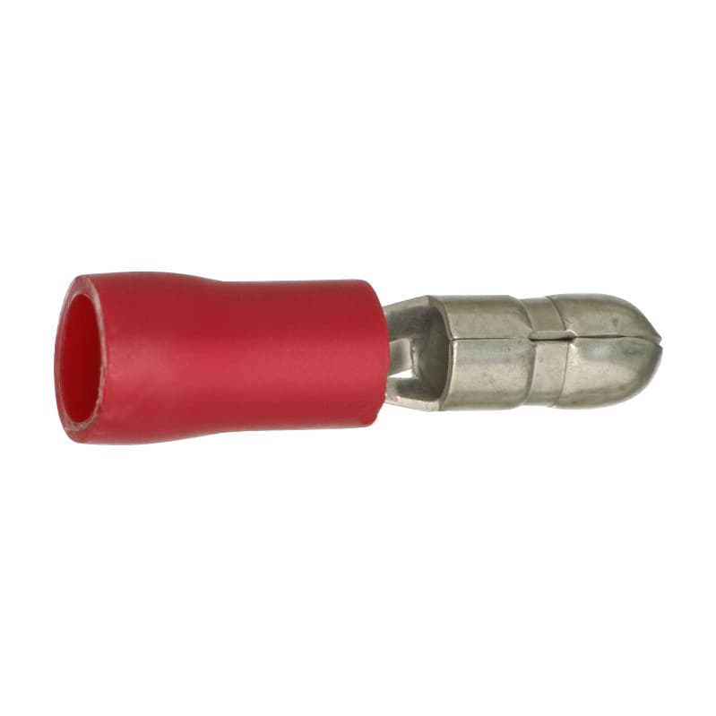 Round connector, red, insulated, 0.5–1.5 mm²/diameter 4 mm