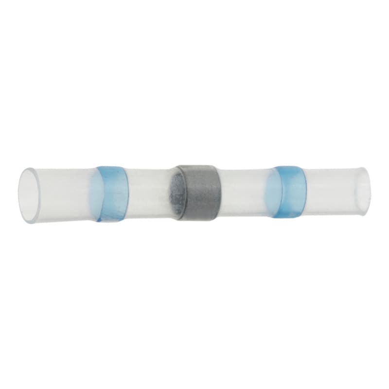 Solder connector with heat-shrink tubing insulation, blue, 1.5–2.5 mm²
