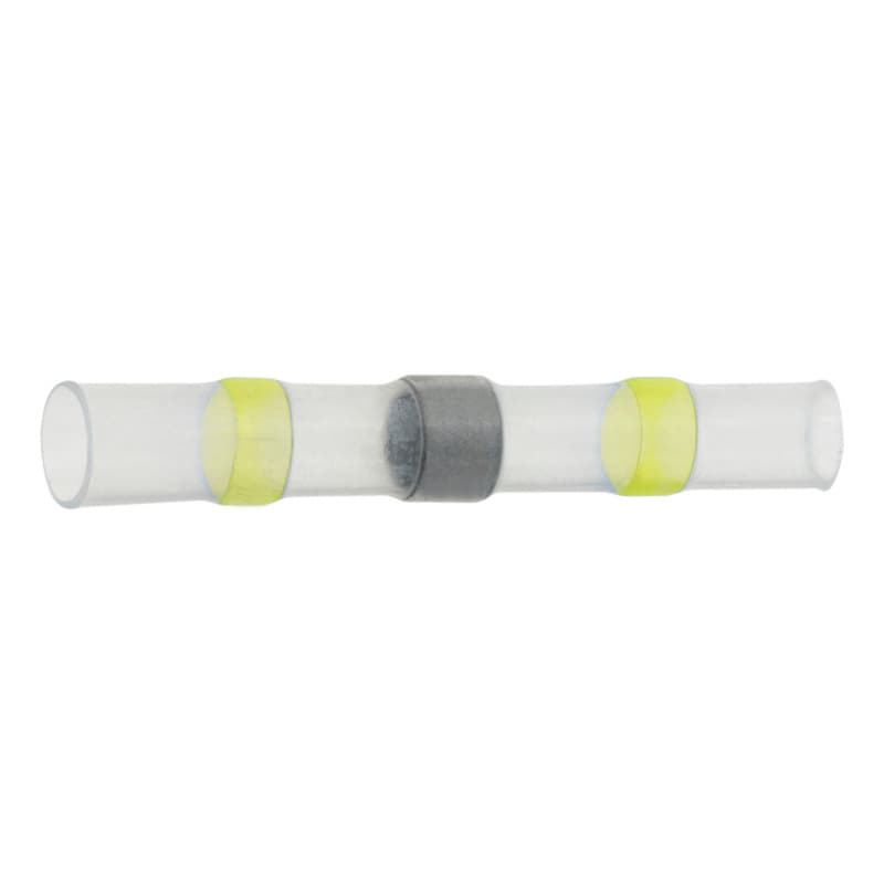 Solder connector with heat-shrink tubing insulation, yellow, 4–6 mm²