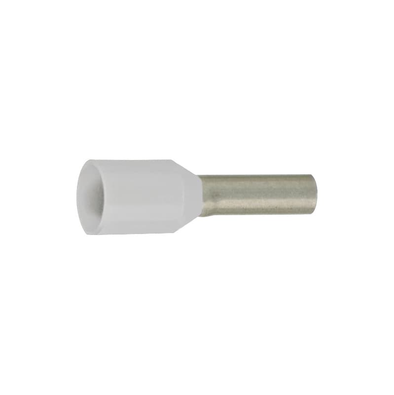 Wire end ferrules, DIN 46228 Part 4, white, insulated, 0.5 mm² x 6 mm