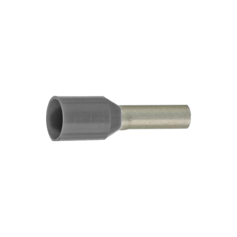 Wire end ferrules, DIN 46228 Part 4, grey, insulated, 0.75 mm² x 8 mm