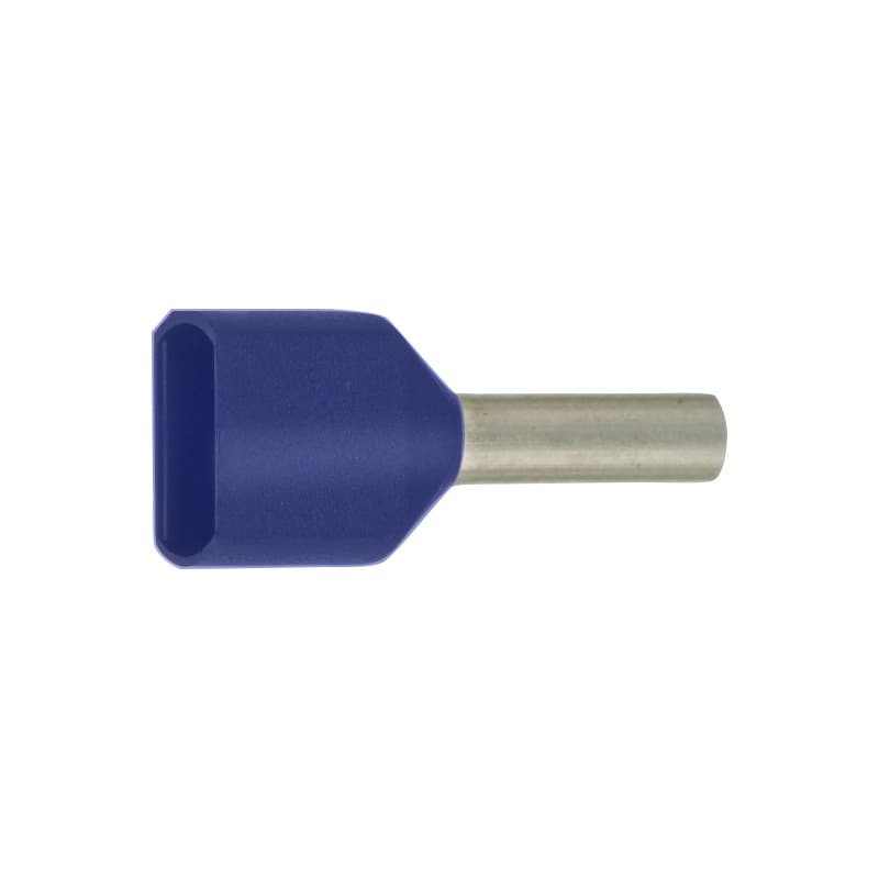Duo wire end ferrules, DIN 46228 Part 4, blue, insulated 2x2.5 mm² x 10 mm
