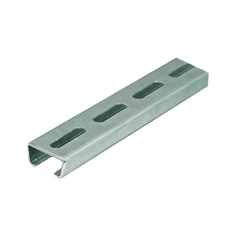 C profile rail, strip zinc plated, perforated 2000x35x18 slot width 16.5mm
