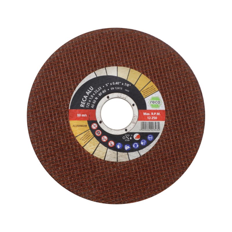 Alu cutting disc for aluminium, straight, 125 x 1.0 x 22.23 mm