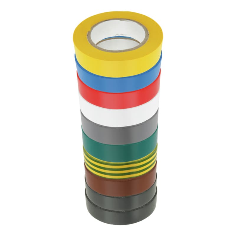 Electrical PVC insulating tape, VDE, 10 pcs., 15 mm x 10 m