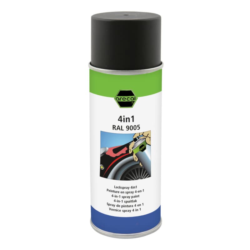 arecal paint spray 4 in 1, black matt, RAL 9005, 400 ml