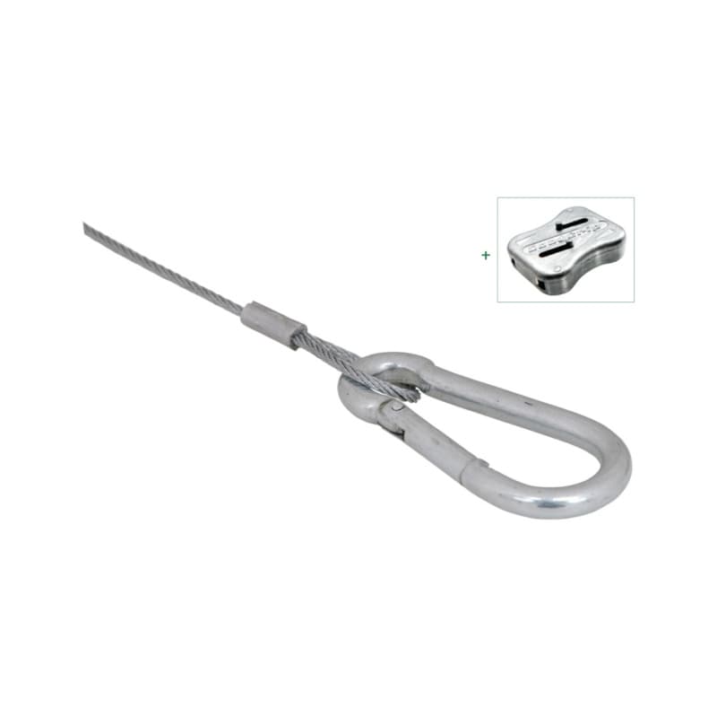 recamo wire cable with carabiner 1 m x 2 mm